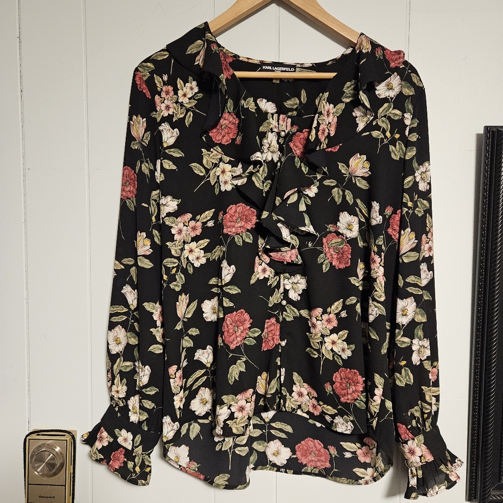 Laugerfeld Floral Long Sleeve Blouse